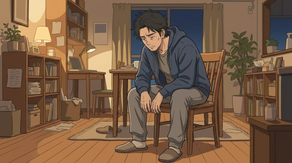 VIO脱毛を決意した40代男性・床の毛を見て嫌になった瞬間のイメージ